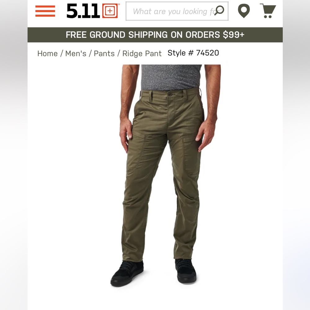 5/11 ridge pants. Kaki color. Size 32/34